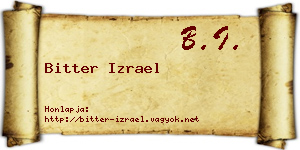 Bitter Izrael névjegykártya